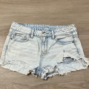 American Eagle Outfitters Light Wash Ripped Jean Shorts